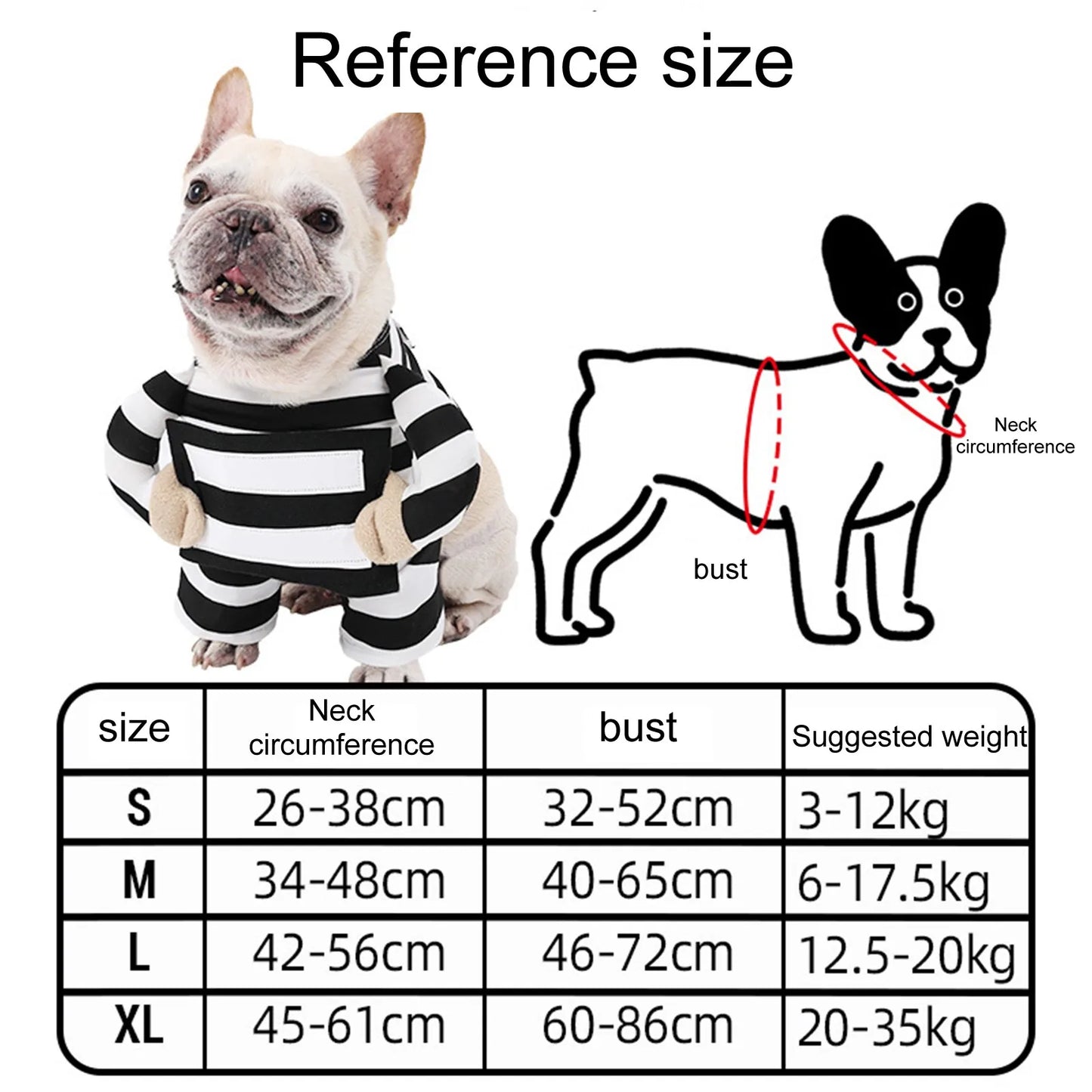 Prisoner Design Pet Costume for Halloween