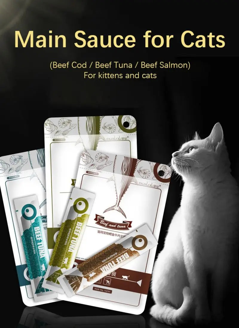 Cat Supplement Snack Treat Packets (Salmon, Tuna, Cod)