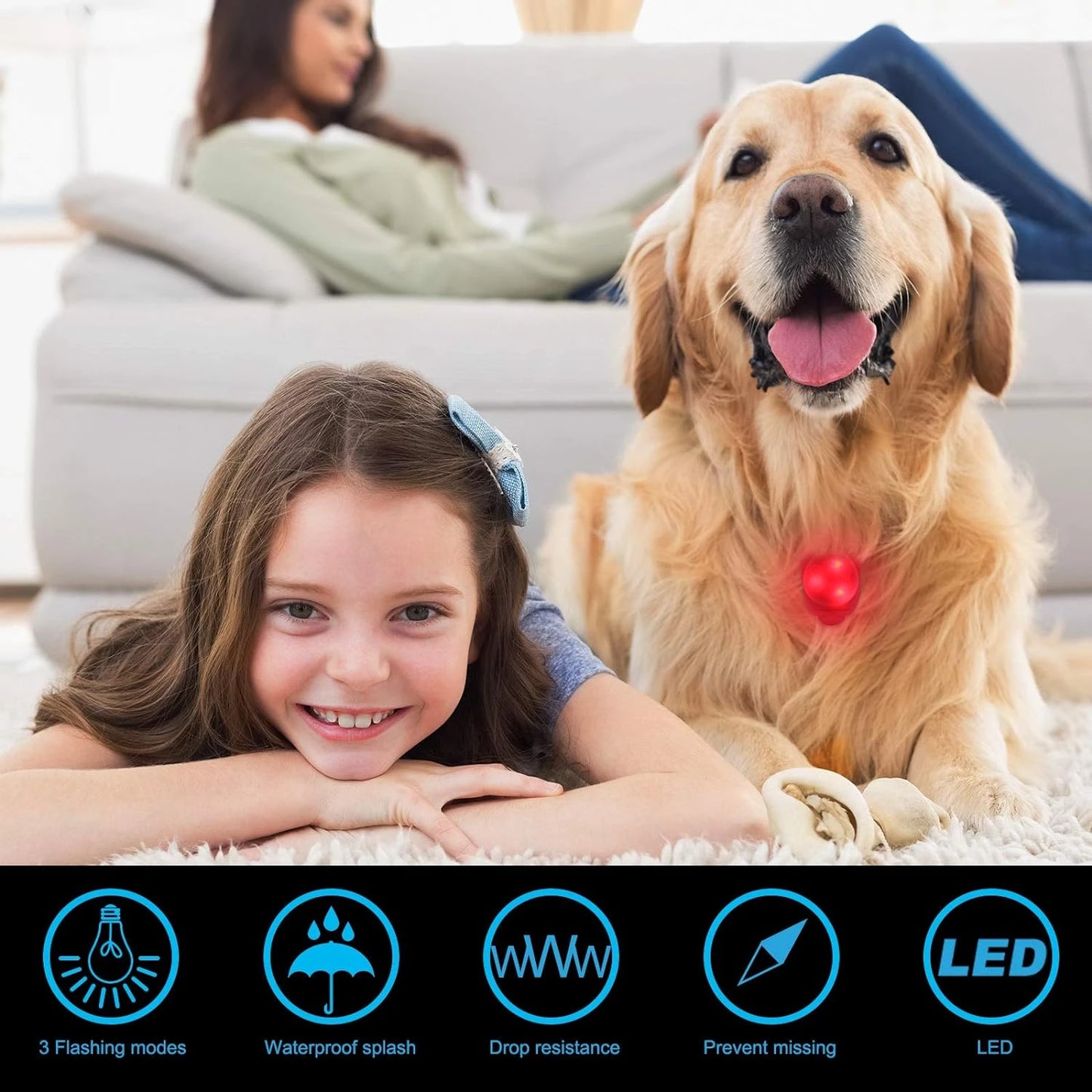 Set of 6 Glowing Lights, Pet Collar Accessories