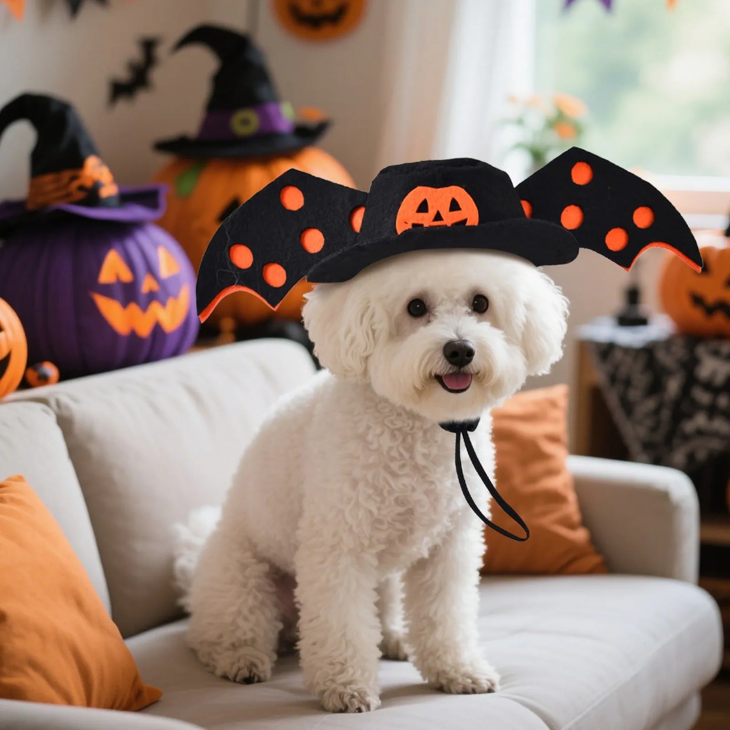 Fashionable Bat Winged Halloween Hat for Pets