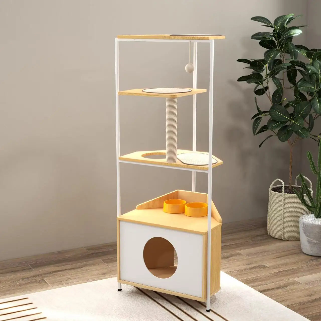 Indoor Corner Furniture Cat Tower Condo