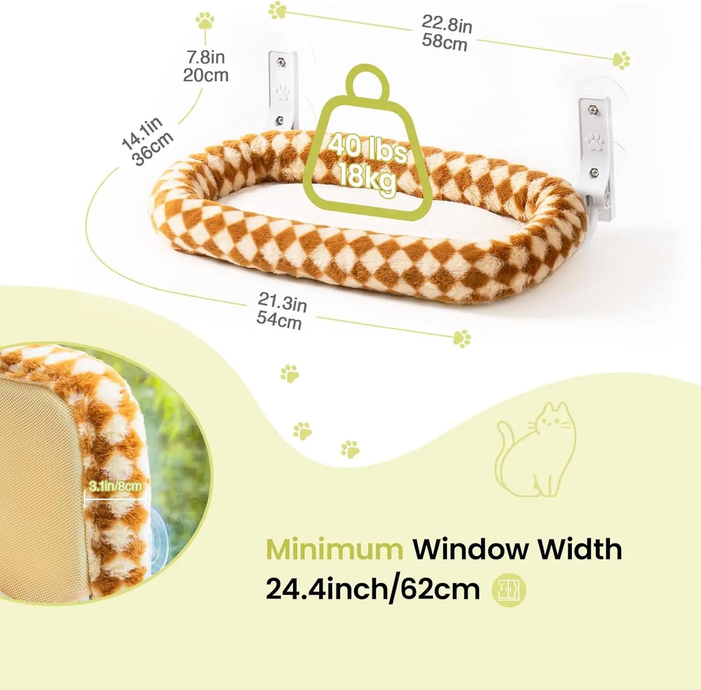 Foldable Cat Window Hammock with Removable Cover