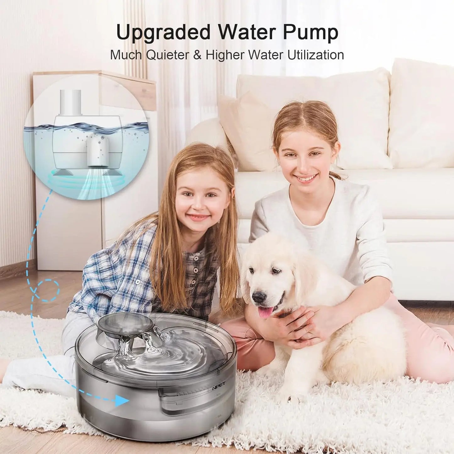 Large Automatic Multiple Pet Water Fountain Dispenser