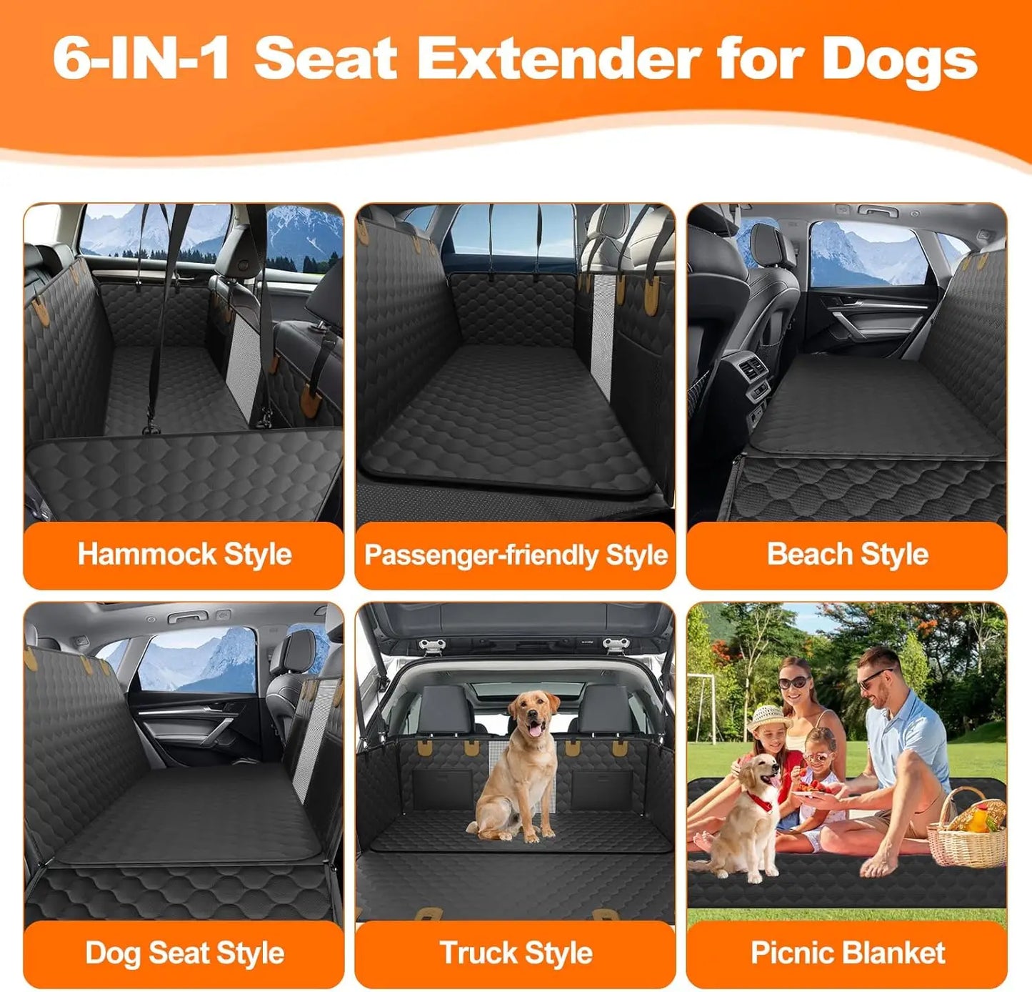Back Seat Safety Hammock for Dogs