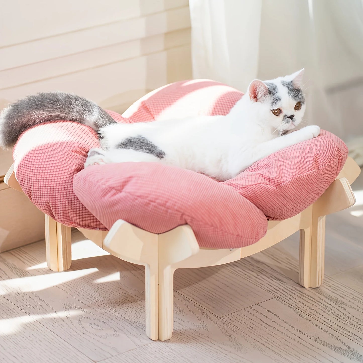 Indoor Wooden Elevated Lounger for Cats/Small Dog