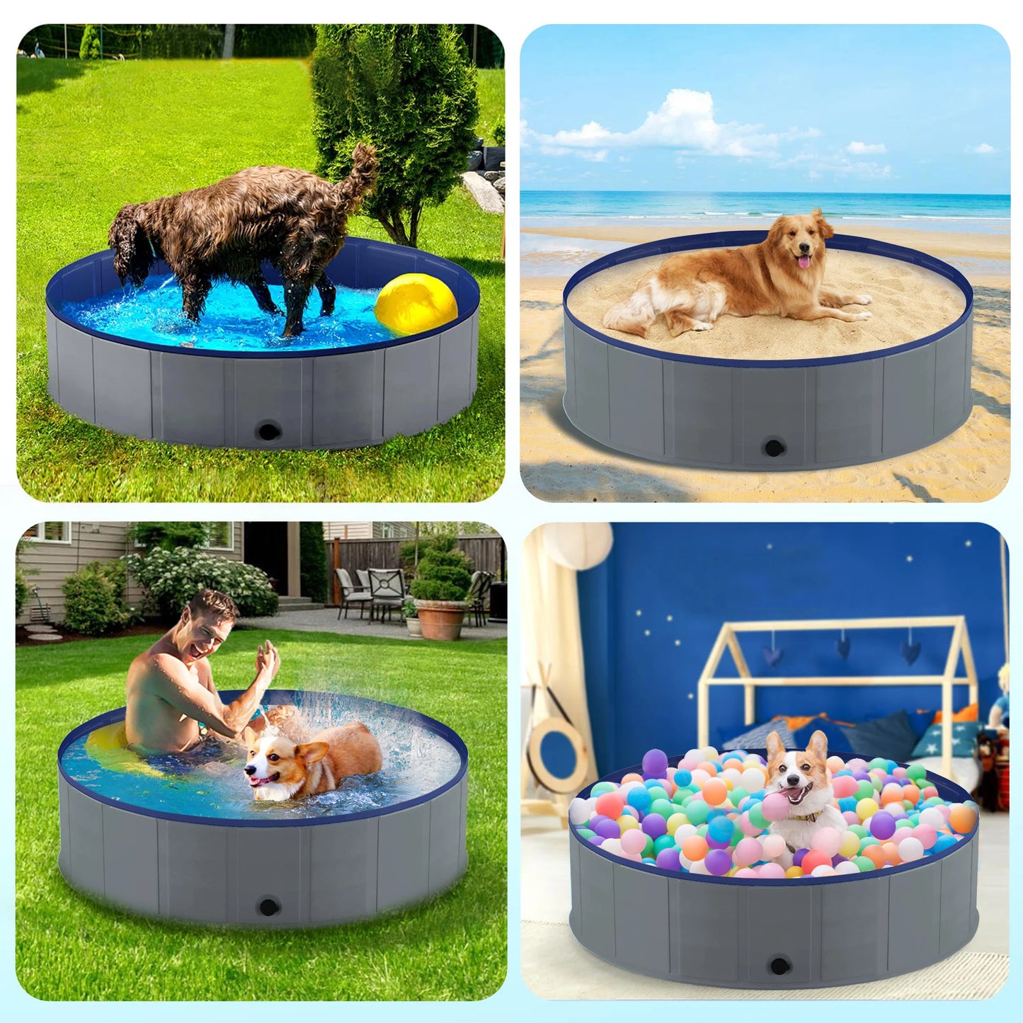 Anti-Slip Collapsible Multipurpose Pet Bath Pool