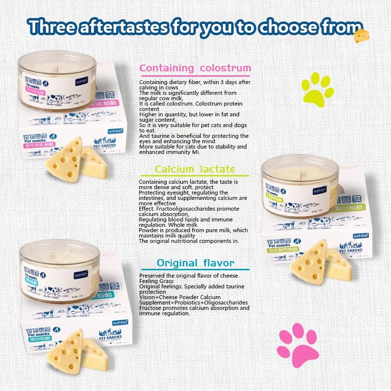 Freeze-Dried High Calcium Digestion Supplement Cheese Snacks for Cats and Dogs