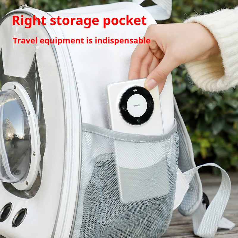 Breathable Space Capsule Pet Backpack 360° View