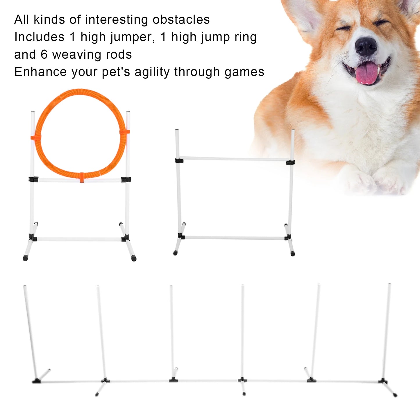 Adjustable Agility Dog Training Course Equipment