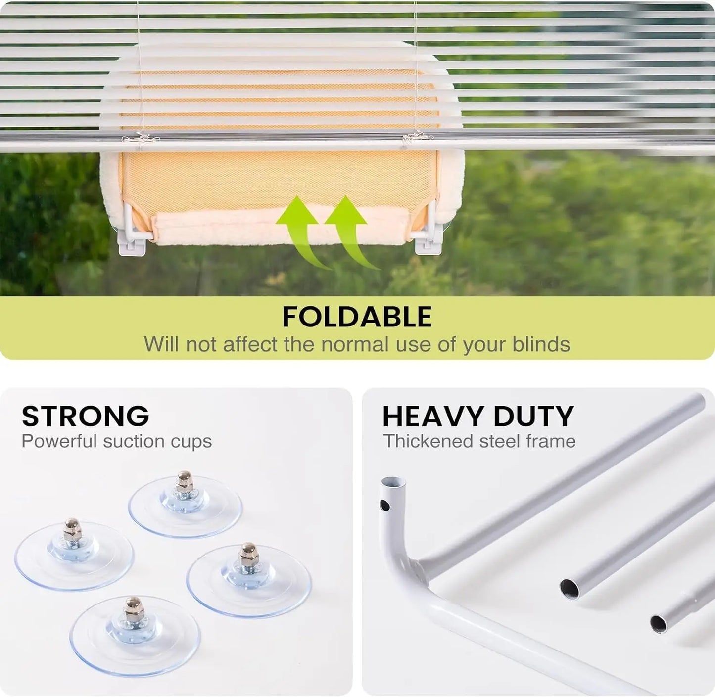 Foldable Cat Window Hammock with Removable Cover