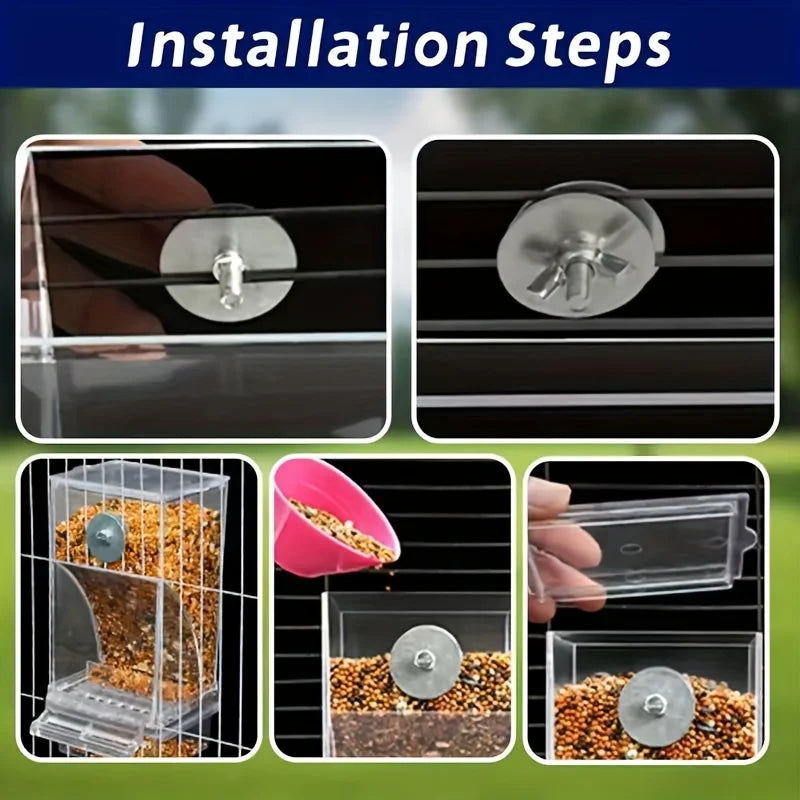 Transparent Anti Splash Automatic Bird Feeder