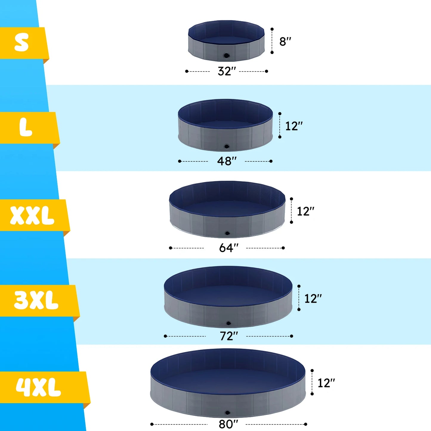 Anti-Slip Collapsible Multipurpose Pet Bath Pool