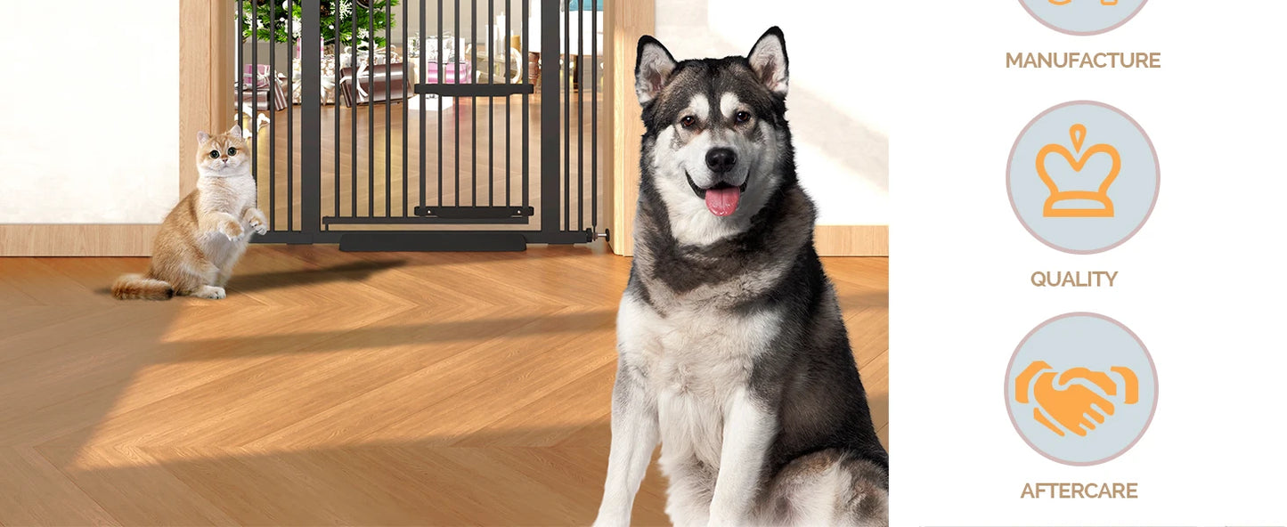 Extra Tall Security Pet Gate w/Cat Door