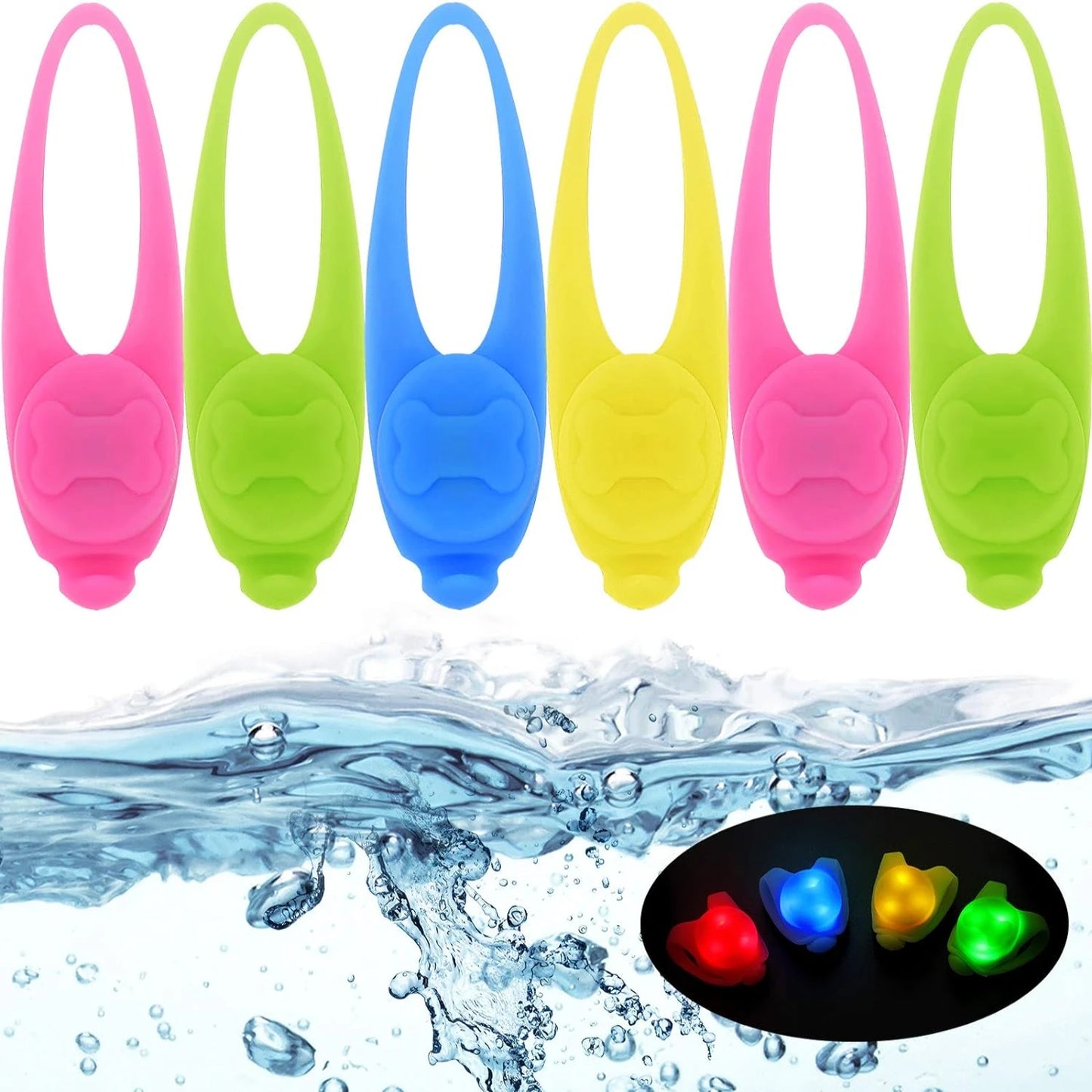 Set of 6 Glowing Lights, Pet Collar Accessories
