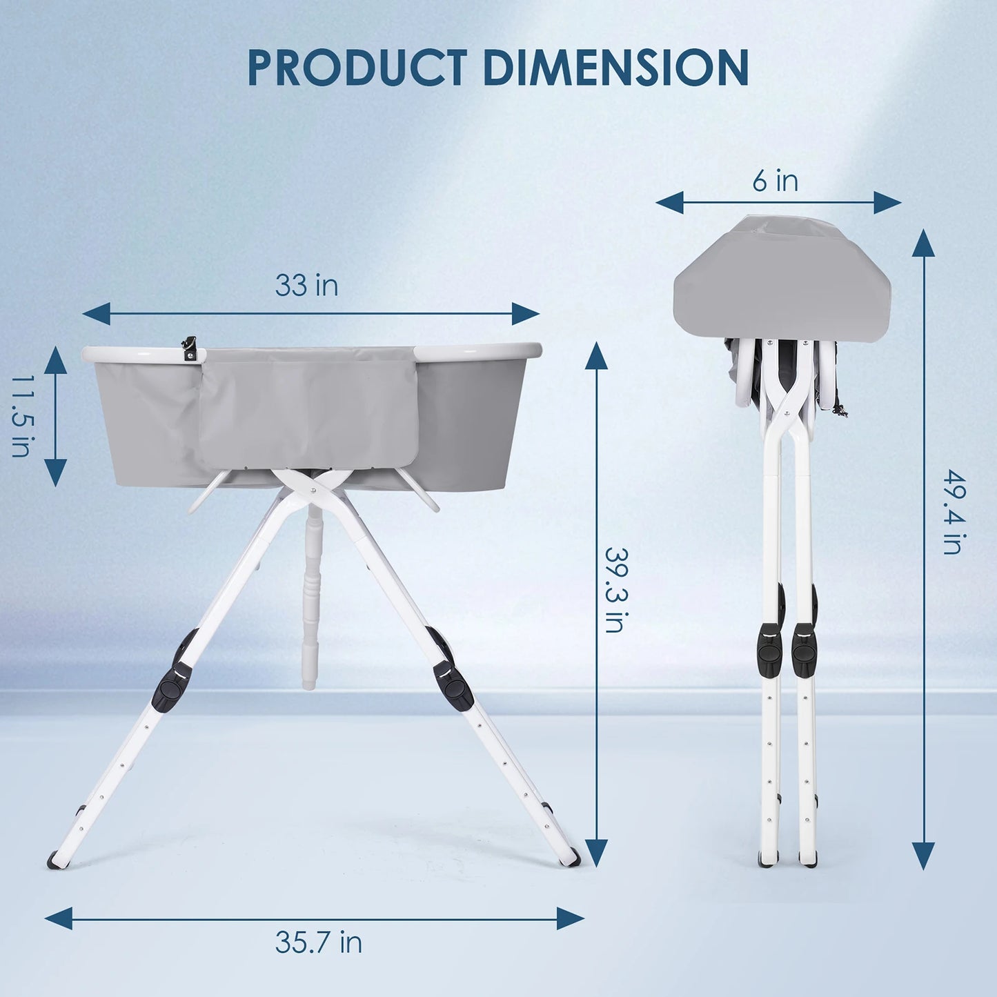 Portable, Foldable Elevated Pet Bathtub for Bathing and Grooming
