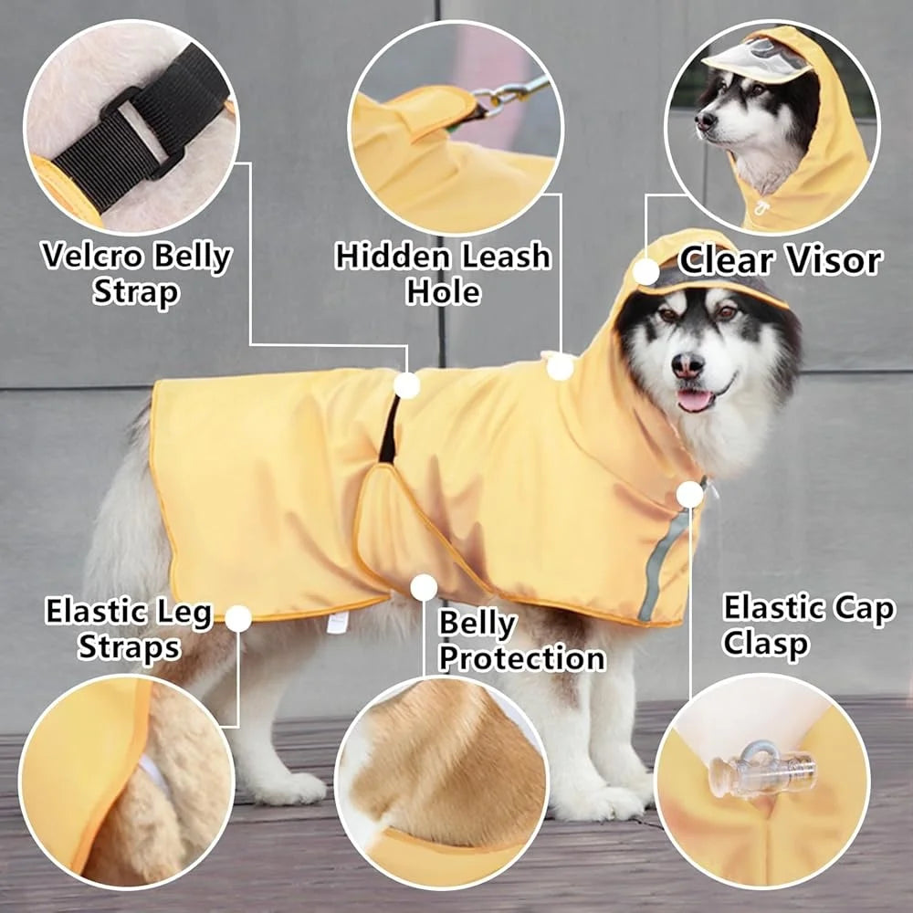 Waterproof Hooded Reflective Slicker for Dogs