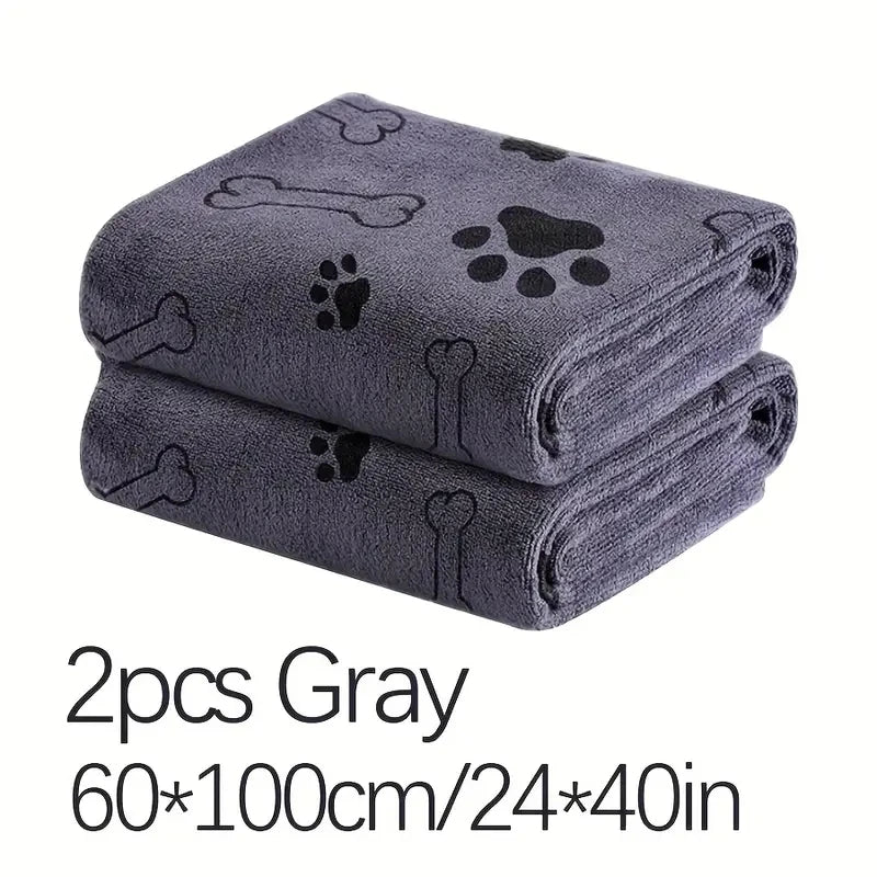 Absorbent Microfiber Pet Bath Towels, 2pc
