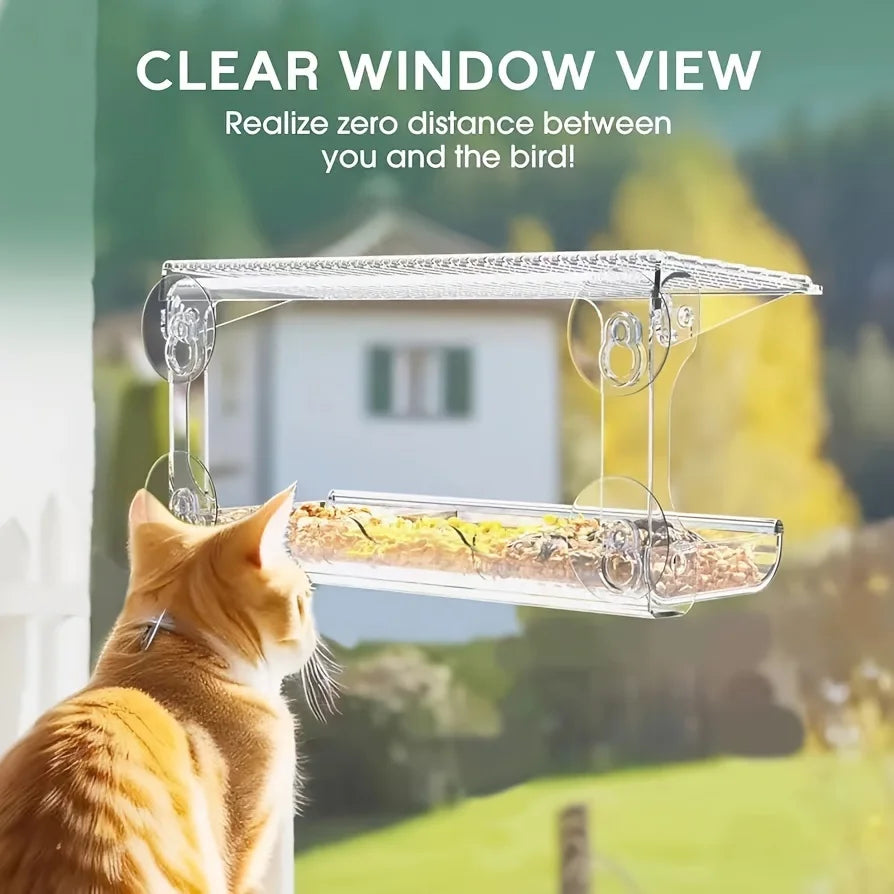 Large Window Bird Feeder with Removable Tray