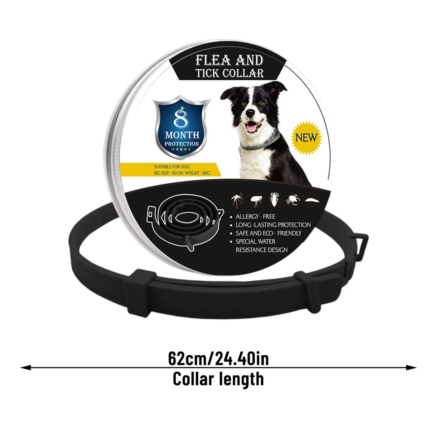 8 Month Flea and Tick Protection Collar for Pets