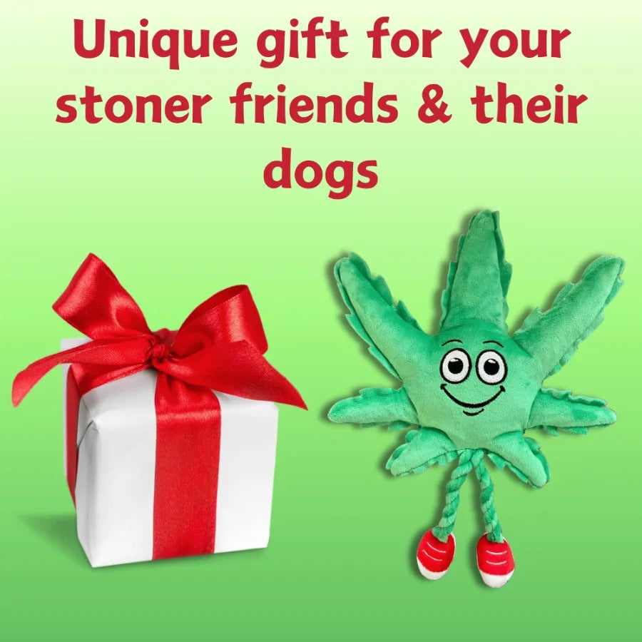 Funny Novelty Weed Leaf Squeaky Dog Toy