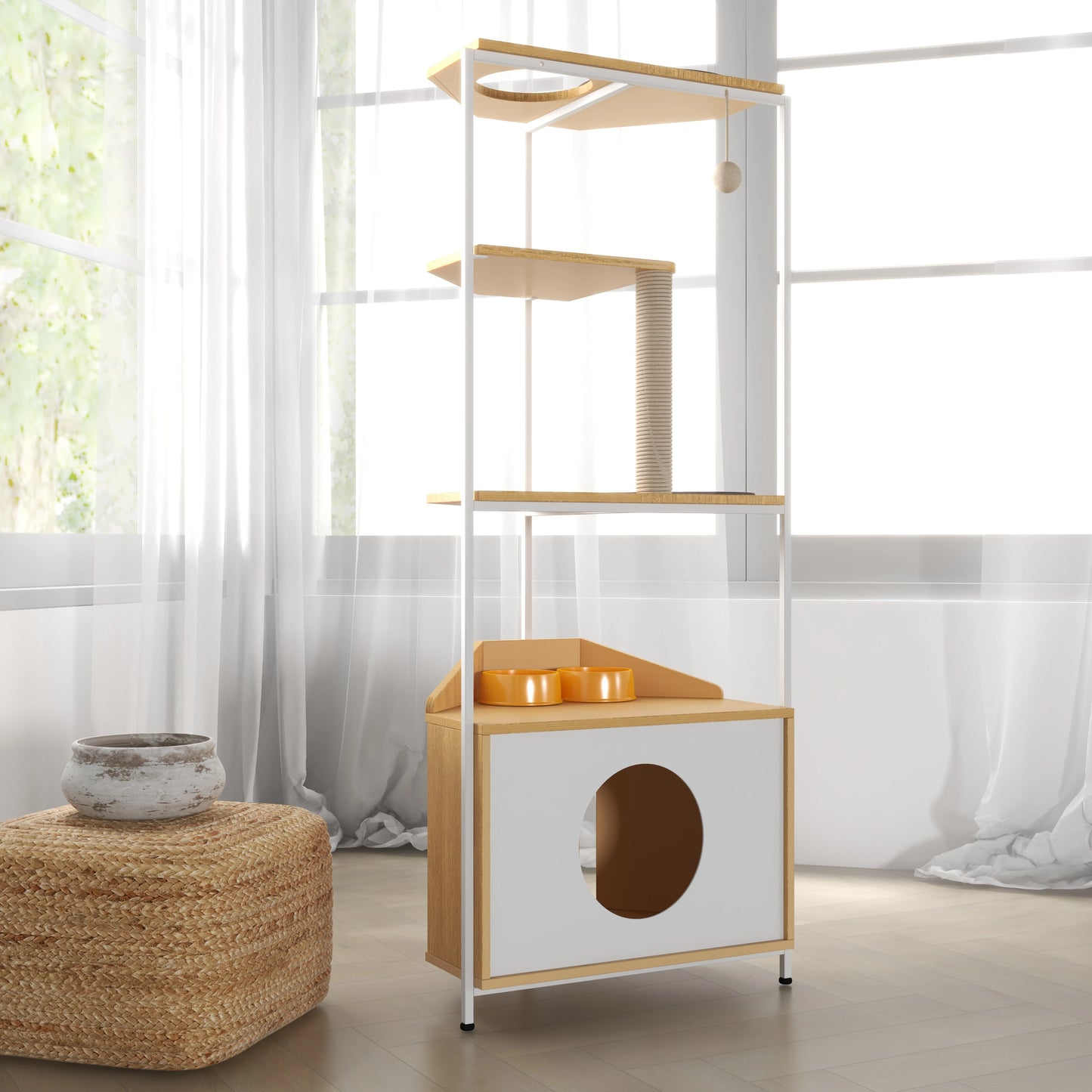 Indoor Corner Furniture Cat Tower Condo