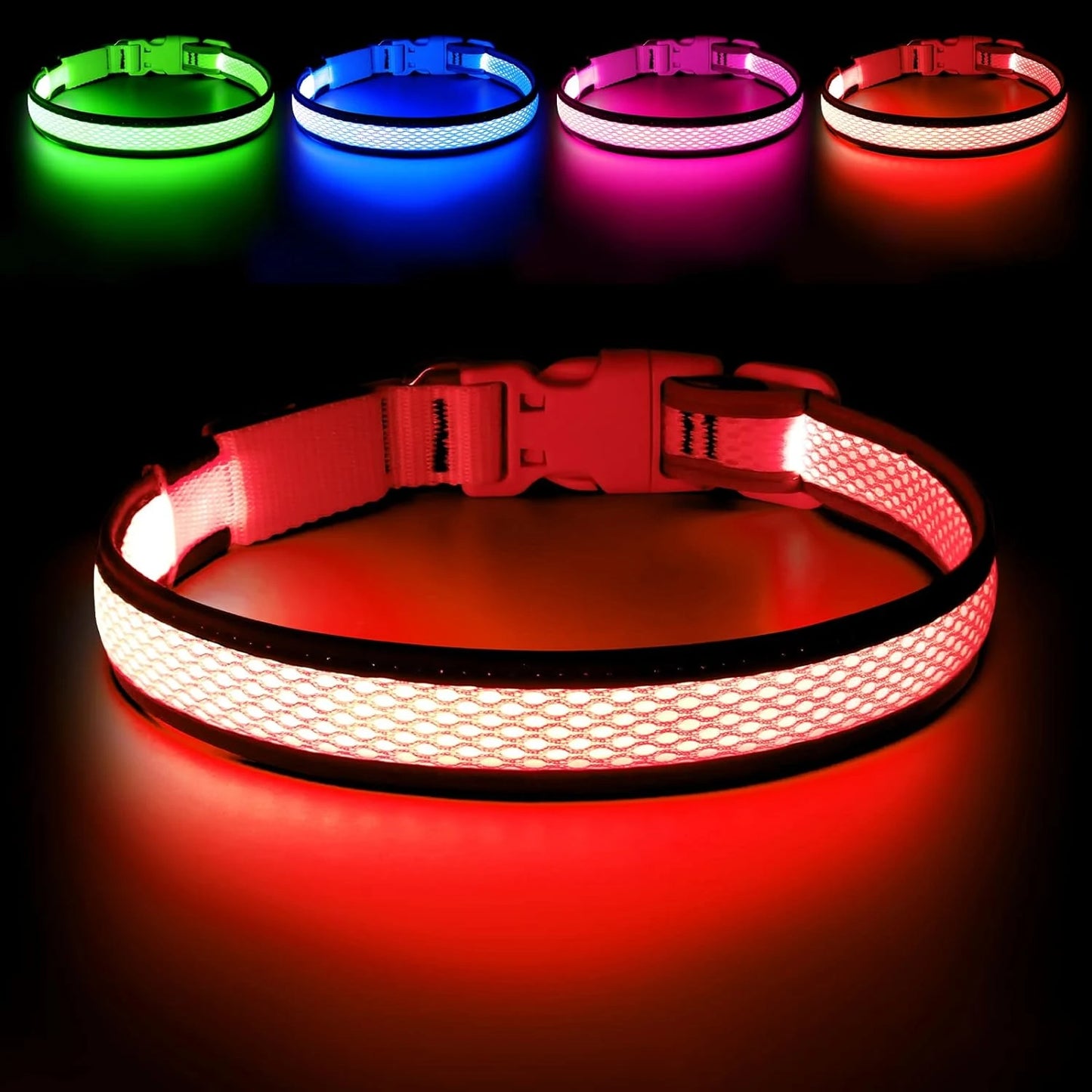USB Rechargeable Light Up Dog Collar