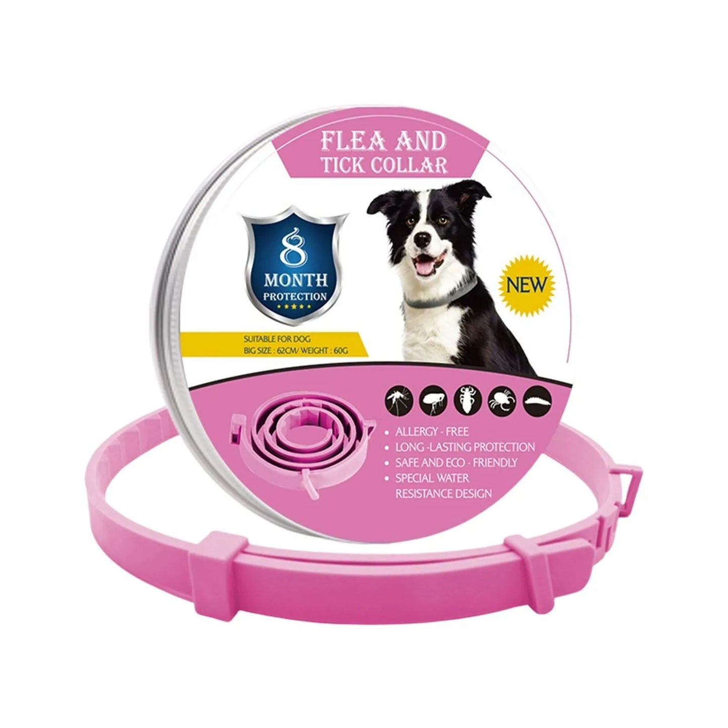 8 Month Flea and Tick Protection Collar for Pets