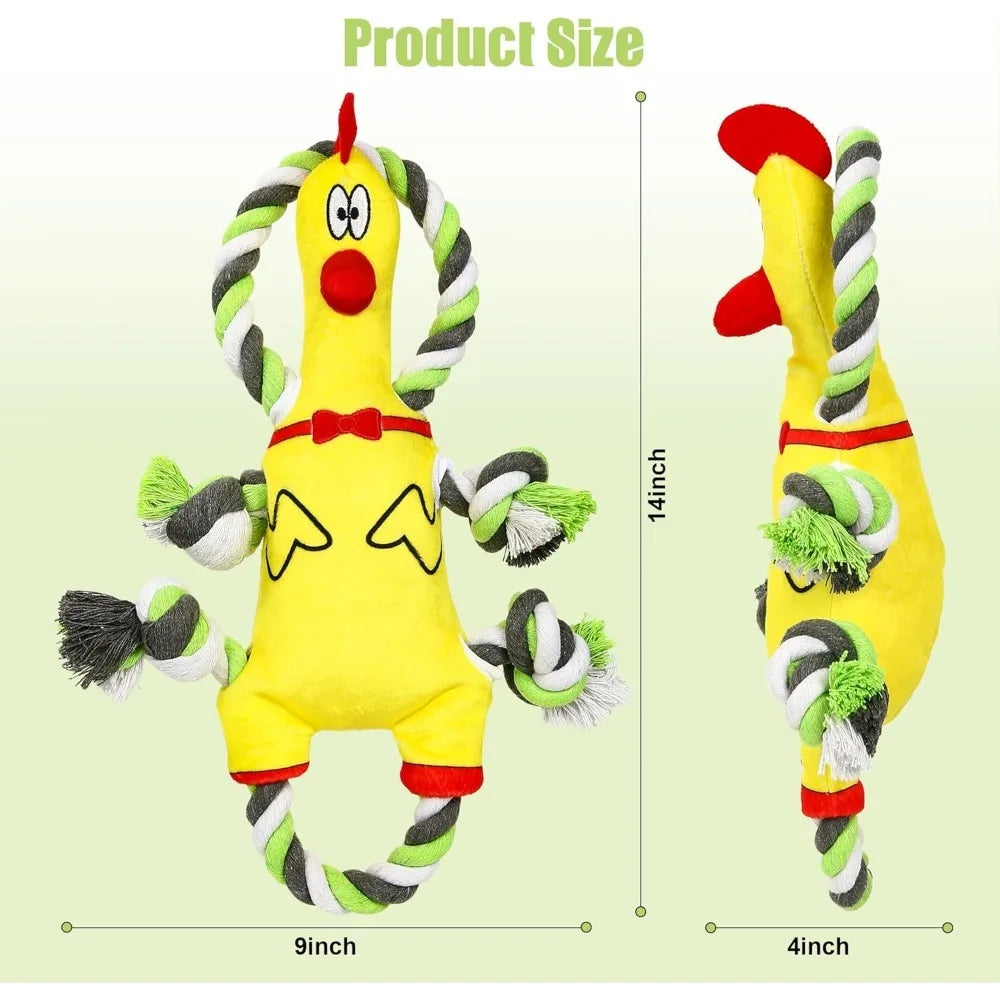 Squeaky Plush, Tug of War Dog Toy