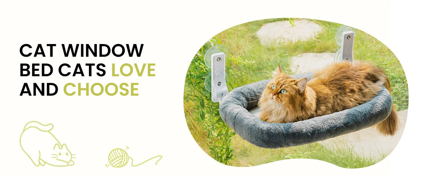 Foldable Cat Window Hammock with Removable Cover