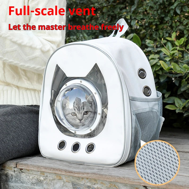 Breathable Space Capsule Pet Backpack 360° View