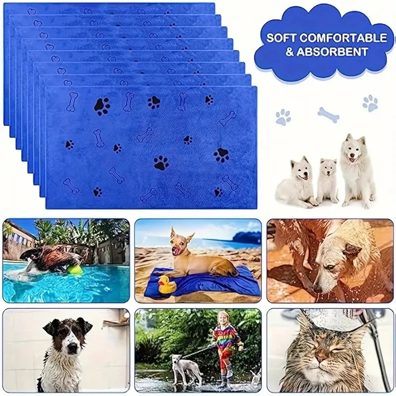 Absorbent Microfiber Pet Bath Towels, 2pc