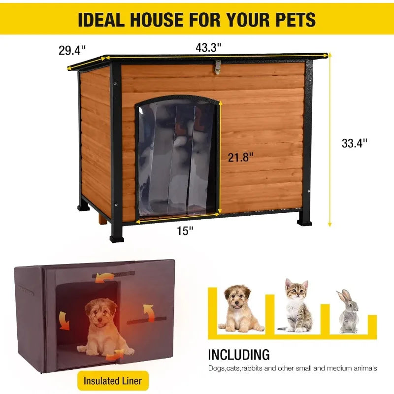 Insulated Waterproof Outdoor Dog House for Winter