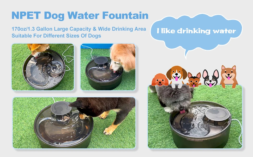 Large Automatic Multiple Pet Water Fountain Dispenser