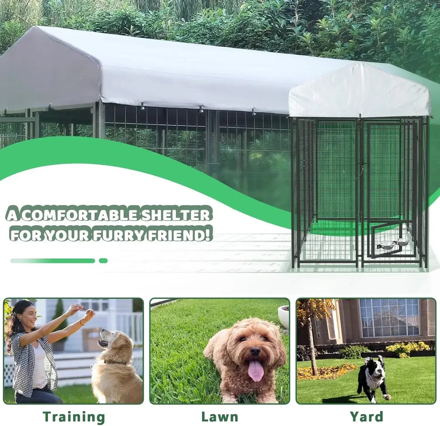 8x4x6ft Heavy Duty Outdoor Dog Kennel with Lock