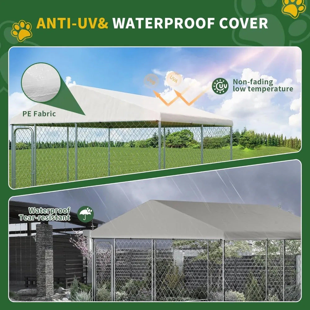 Outdoor Heavy Duty Dog Enclosure, 10ftx10ftx6ft