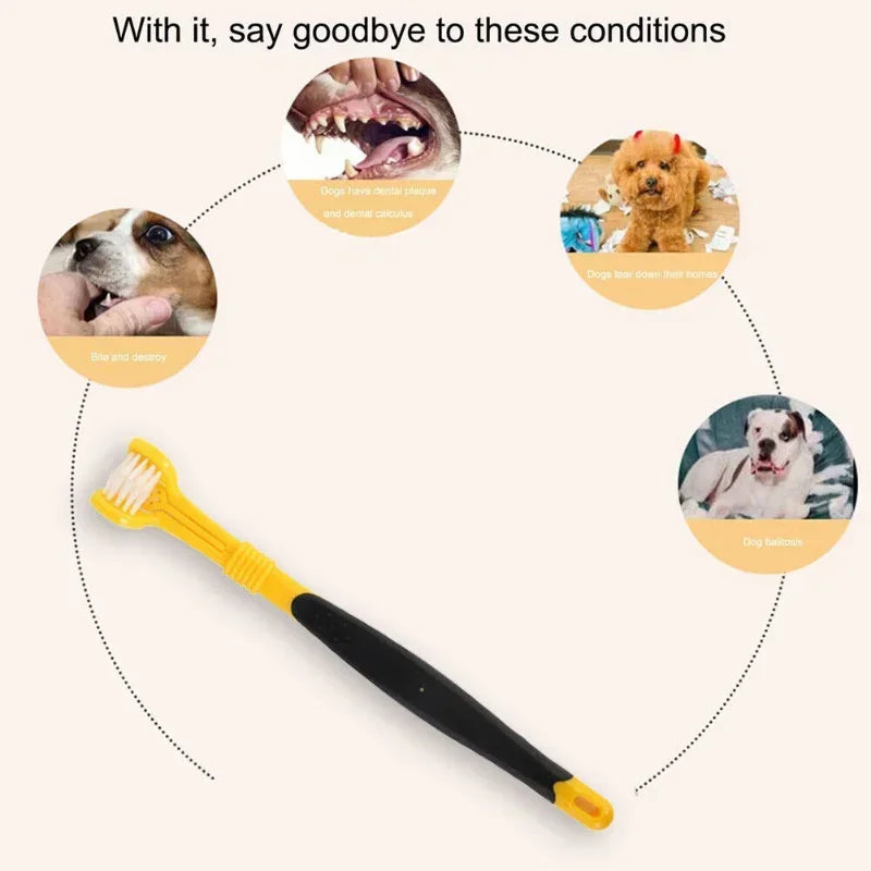 Three Sided Multi-angle Oral Hygiene Tool for Pets
