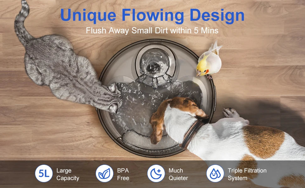Large Automatic Multiple Pet Water Fountain Dispenser
