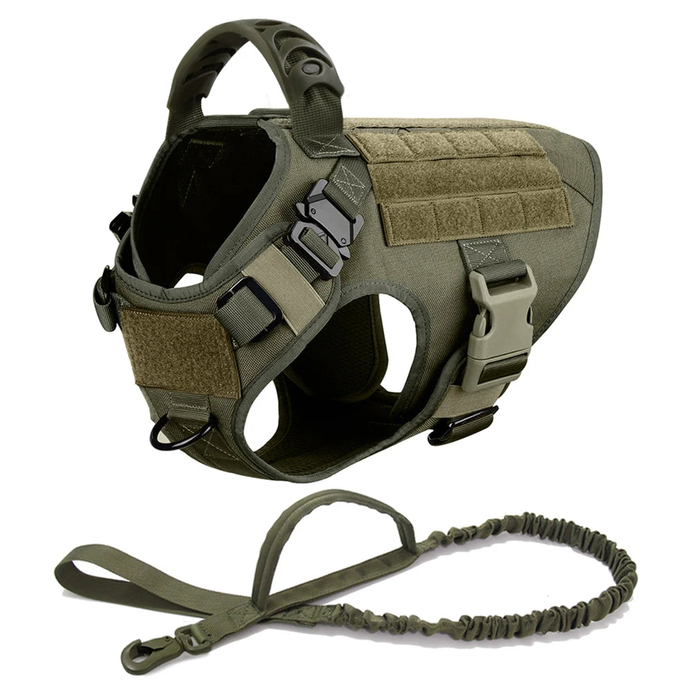 Large Dog Tactical Training Harness and Leash Set