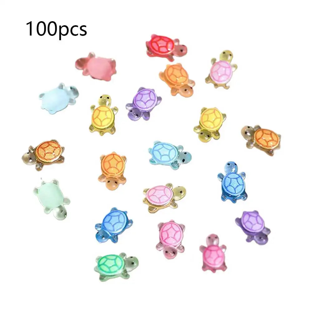 Mini Resin Turtle Figurines, Aquarium Decoration (100 pcs)