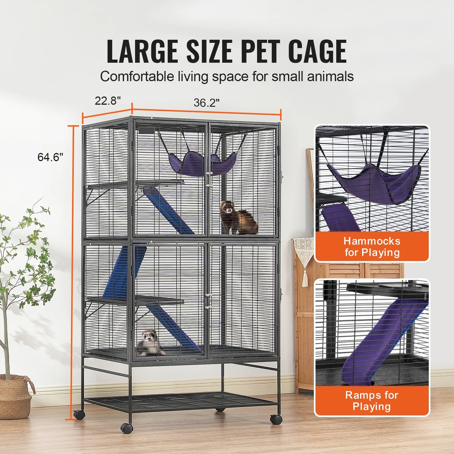 4-Tier Rolling Metal Critter Cage
