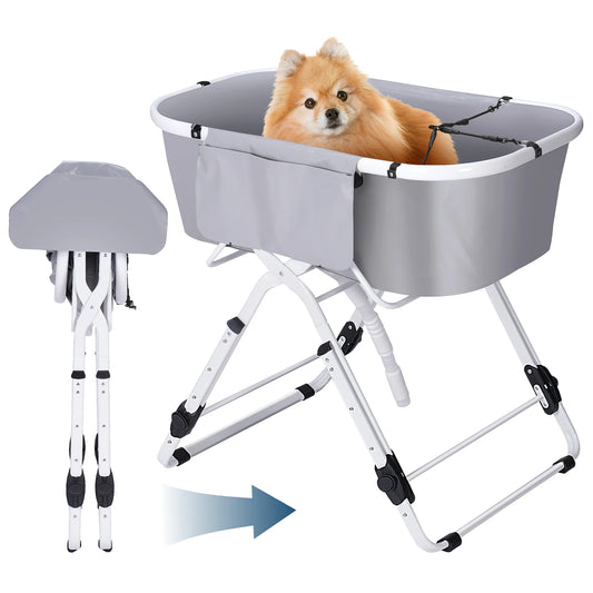 Portable, Foldable  Elevated Pet Bathtub for Bathing and Grooming