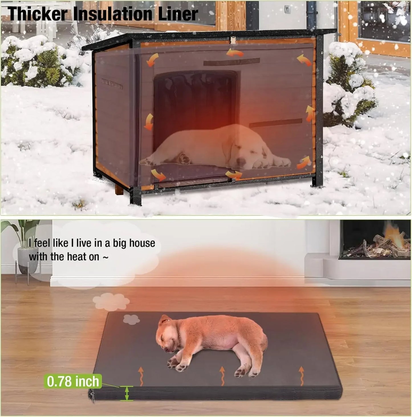 Large Insulated Winter Dog House for Outside