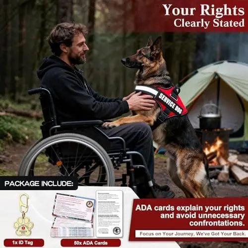ADA Compliance Service Dog Harness, ID Cards and Metal Tag
