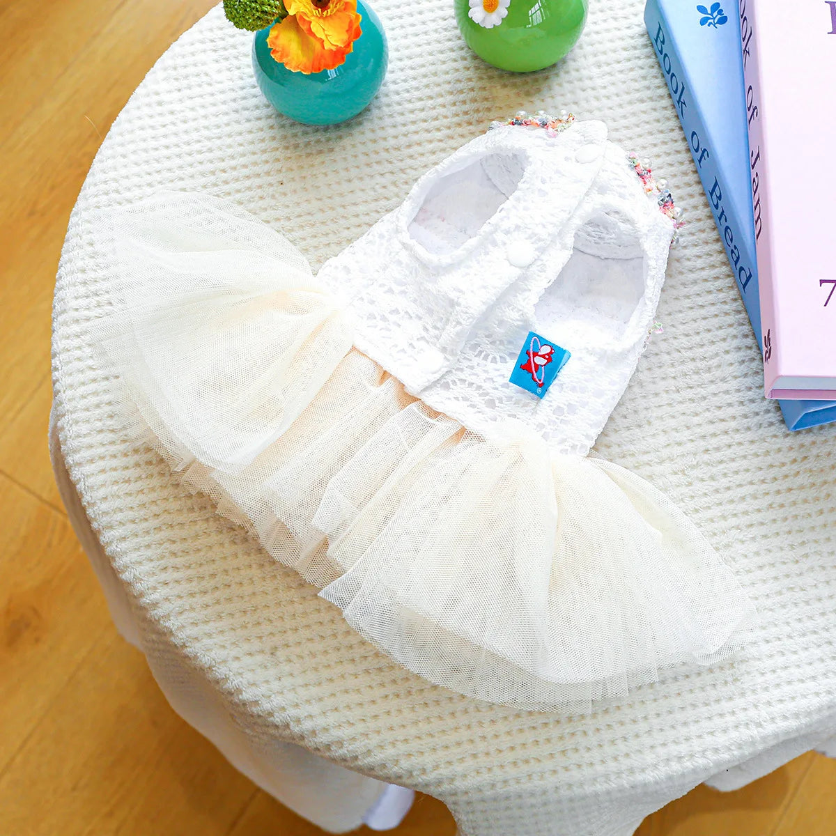 Tutu Dog Dress with a 3D Flower Knot Bow Design