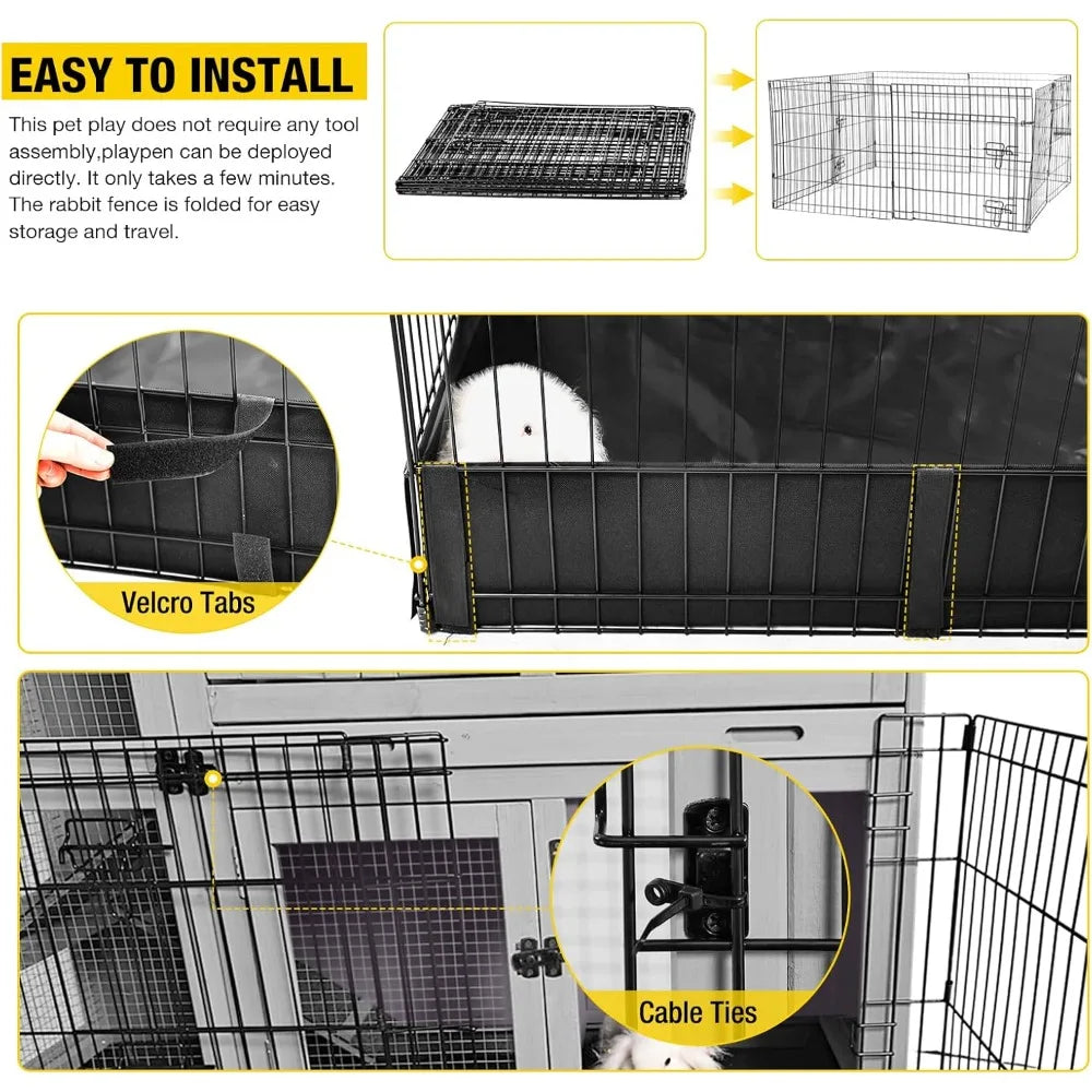 Small Pet Exercise Playpen with Waterproof Floor Liner (playpen only)