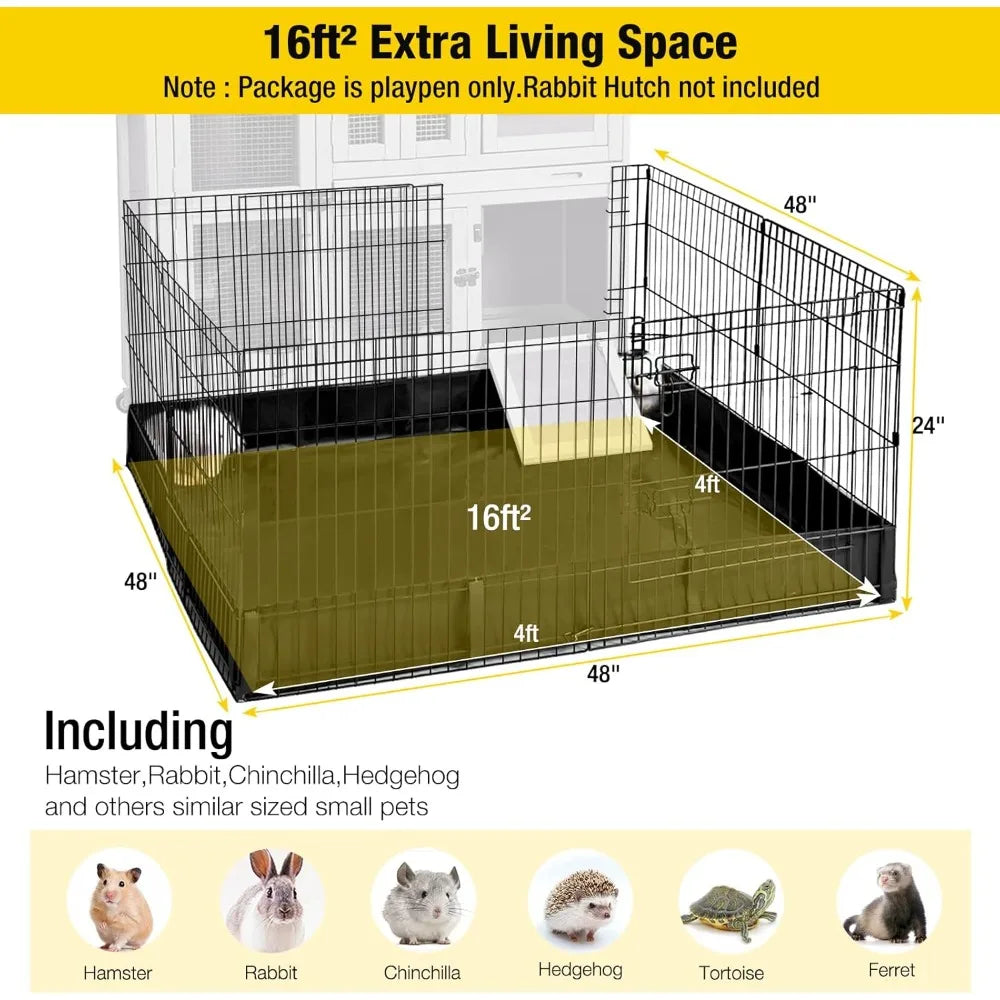Small Pet Exercise Playpen with Waterproof Floor Liner (playpen only)