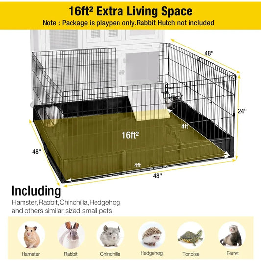 Small Pet Exercise Playpen with Waterproof Floor Liner (playpen only)