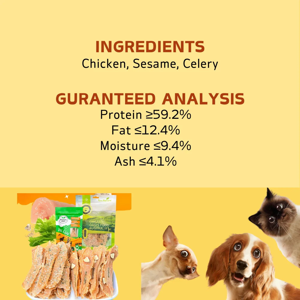 Sesame Celery Chicken, Natural Jerky Dog Treats