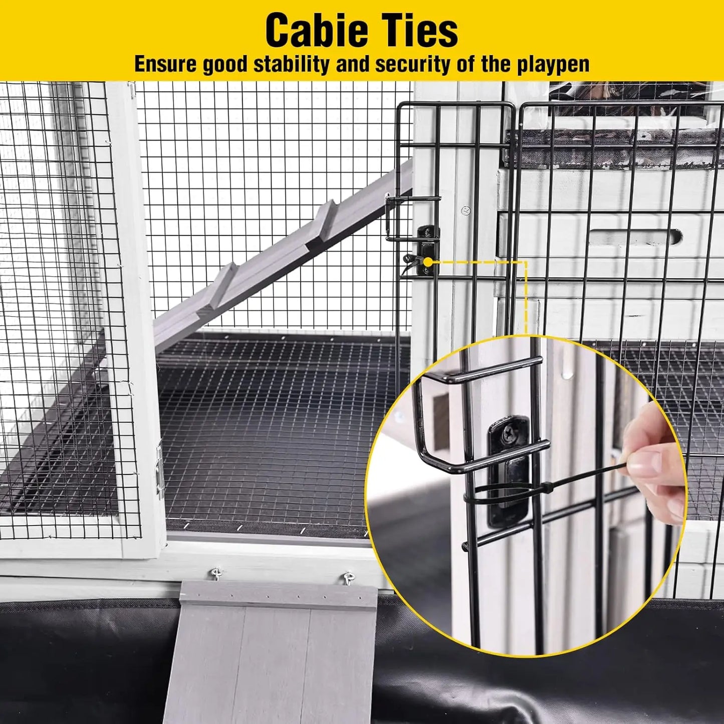 Small Pet Exercise Playpen with Waterproof Floor Liner (playpen only)