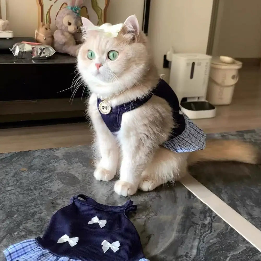 Breathable Soft Plaid Summer Dress for Pets